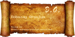 Dobszay Orsolya névjegykártya