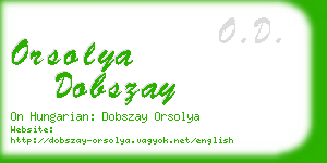 orsolya dobszay business card